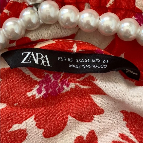 Zara Red Floral Print Wrap Mini Dress - Picture 10 of 10